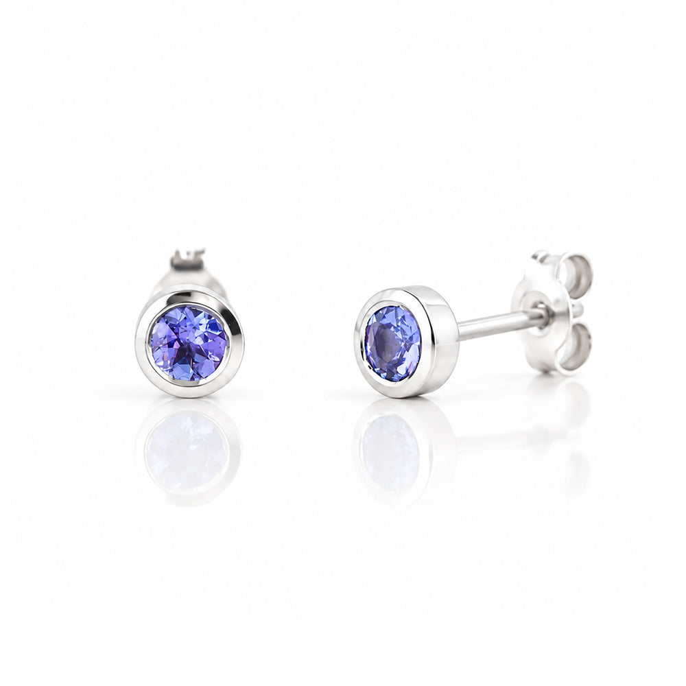 The Tube, Tanzanite Stud Earring - Victoria's Jewellery
