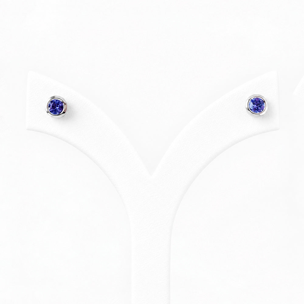 The Tube, Tanzanite Stud Earring - Victoria's Jewellery