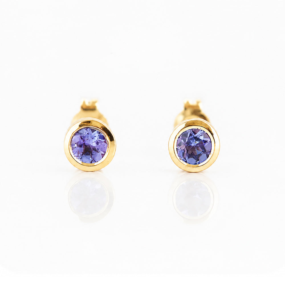 The Tube, Tanzanite Stud Earring - Victoria's Jewellery