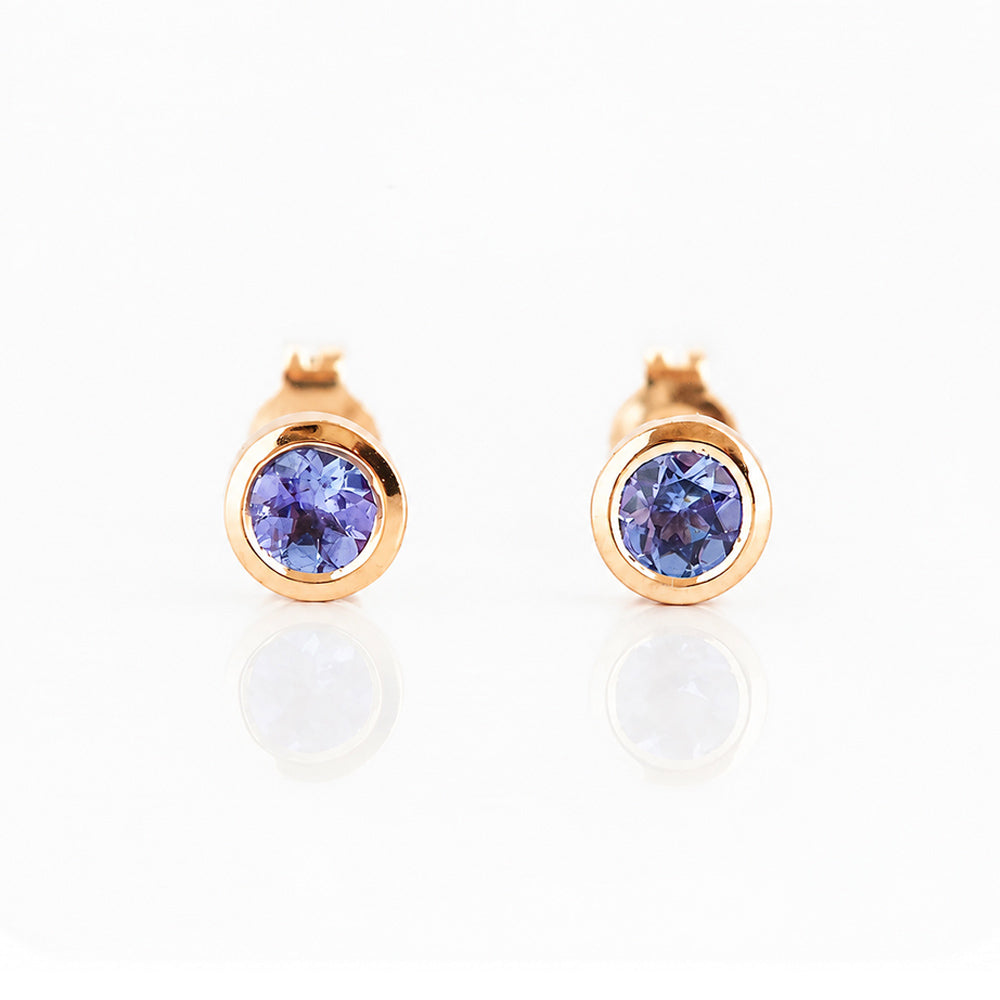 The Tube, Tanzanite Stud Earring - Victoria's Jewellery