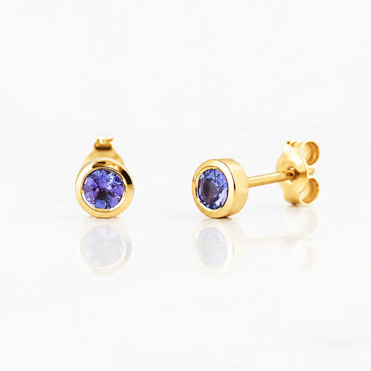 The Tube, Tanzanite Stud Earring - Victoria's Jewellery