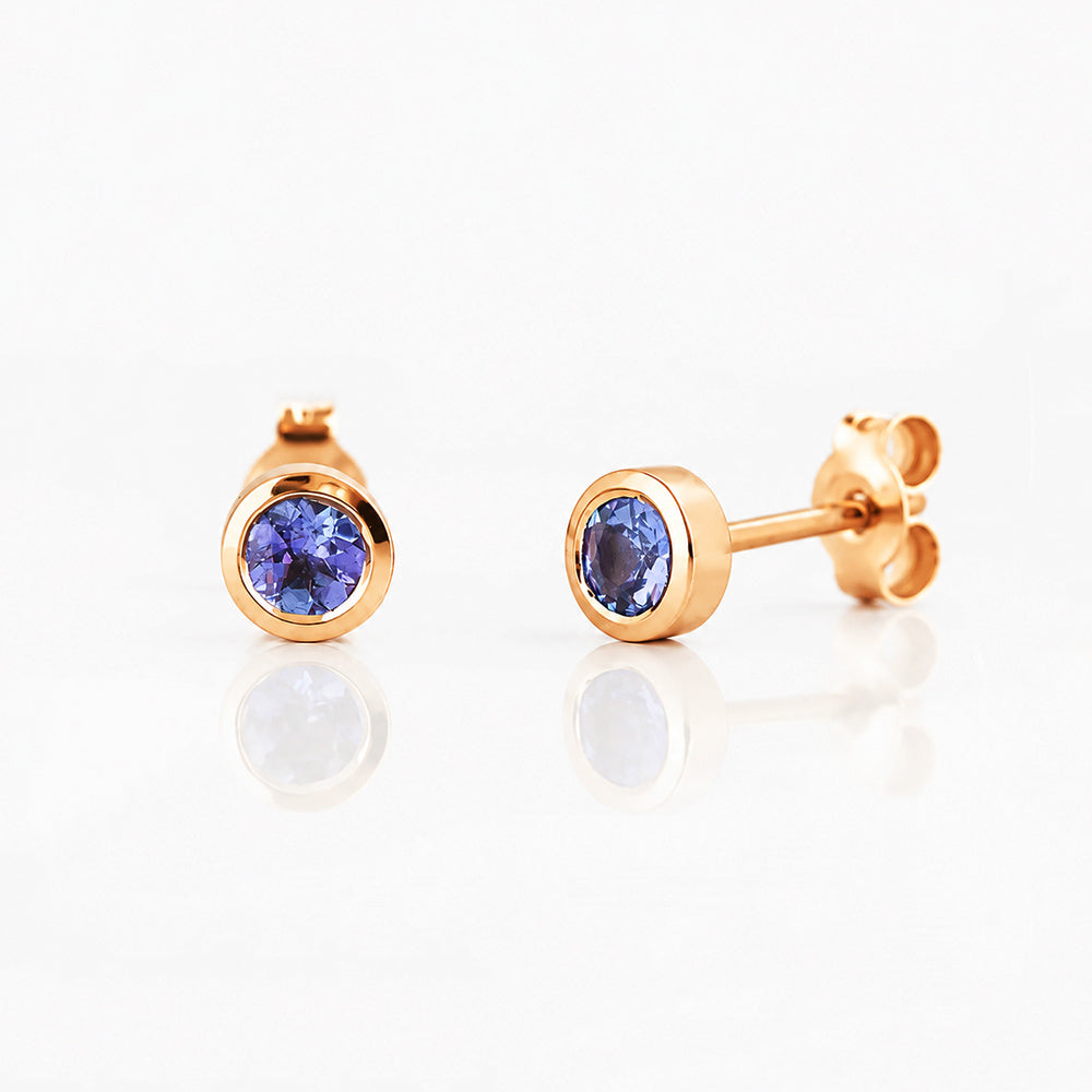 The Tube, Tanzanite Stud Earring - Victoria's Jewellery