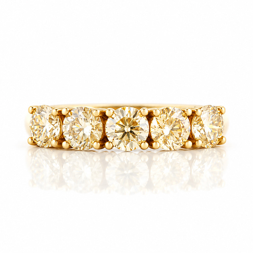 Annie, Yellow Moissanite Half Eternity Ring - Victoria's Jewellery