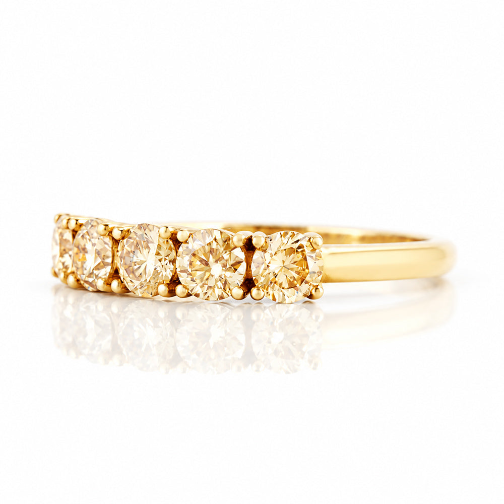 Annie, Yellow Moissanite Half Eternity Ring - Victoria's Jewellery