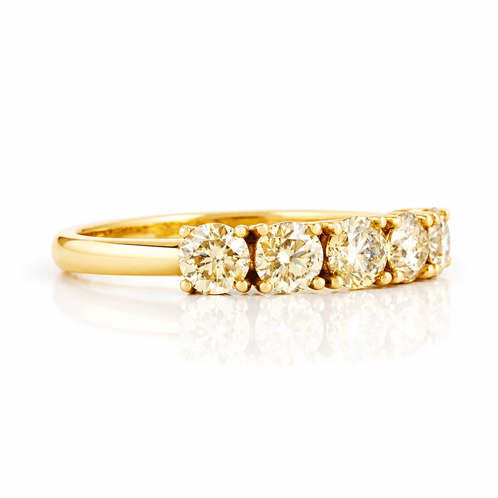 Annie, Yellow Moissanite Half Eternity Ring - Victoria's Jewellery