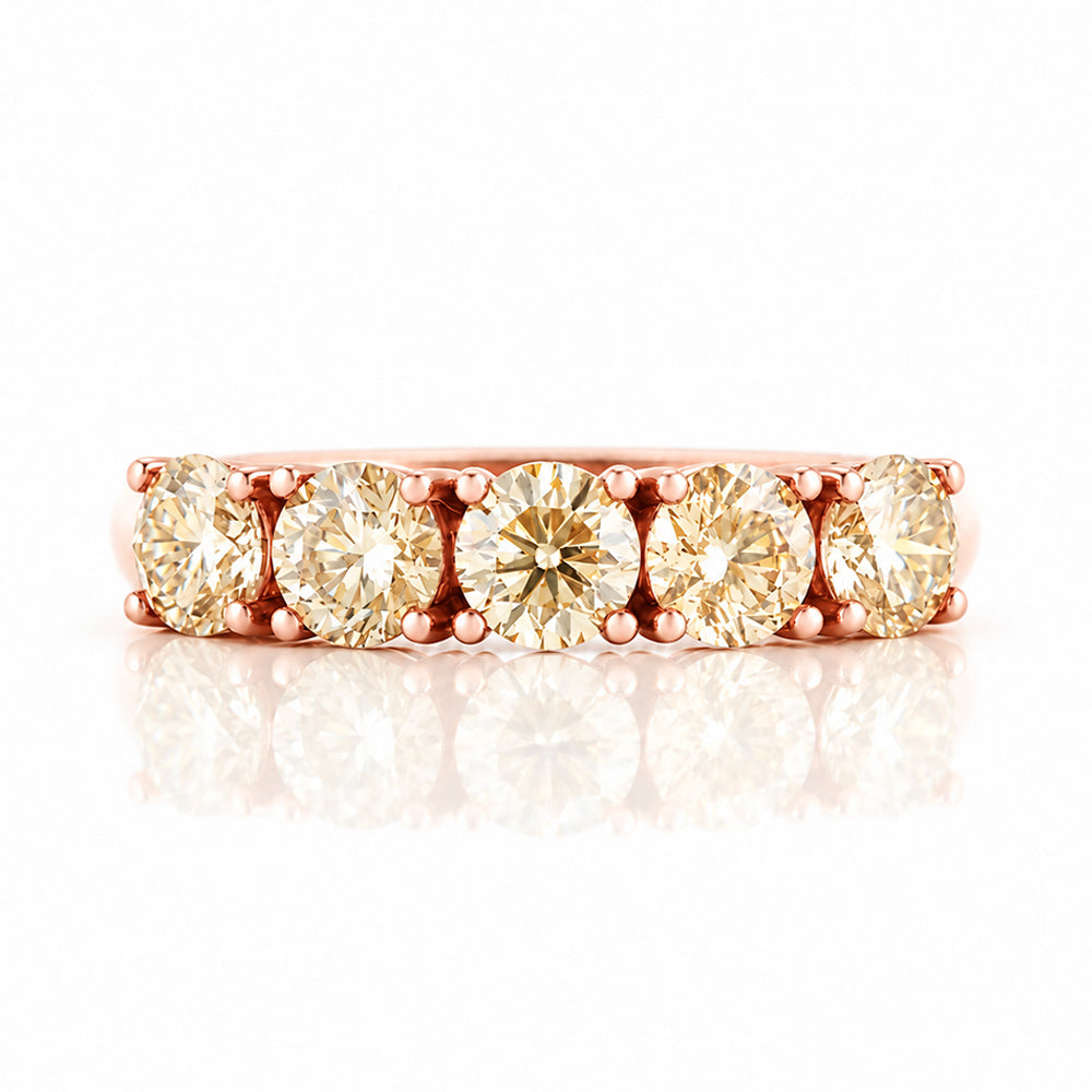Annie, Yellow Moissanite Half Eternity Ring - Victoria's Jewellery