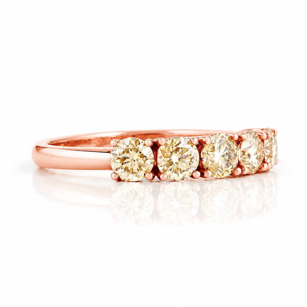 Annie, Yellow Moissanite Half Eternity Ring - Victoria's Jewellery