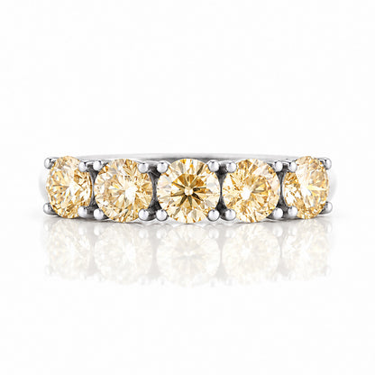 Annie, Yellow Moissanite Half Eternity Ring - Victoria's Jewellery