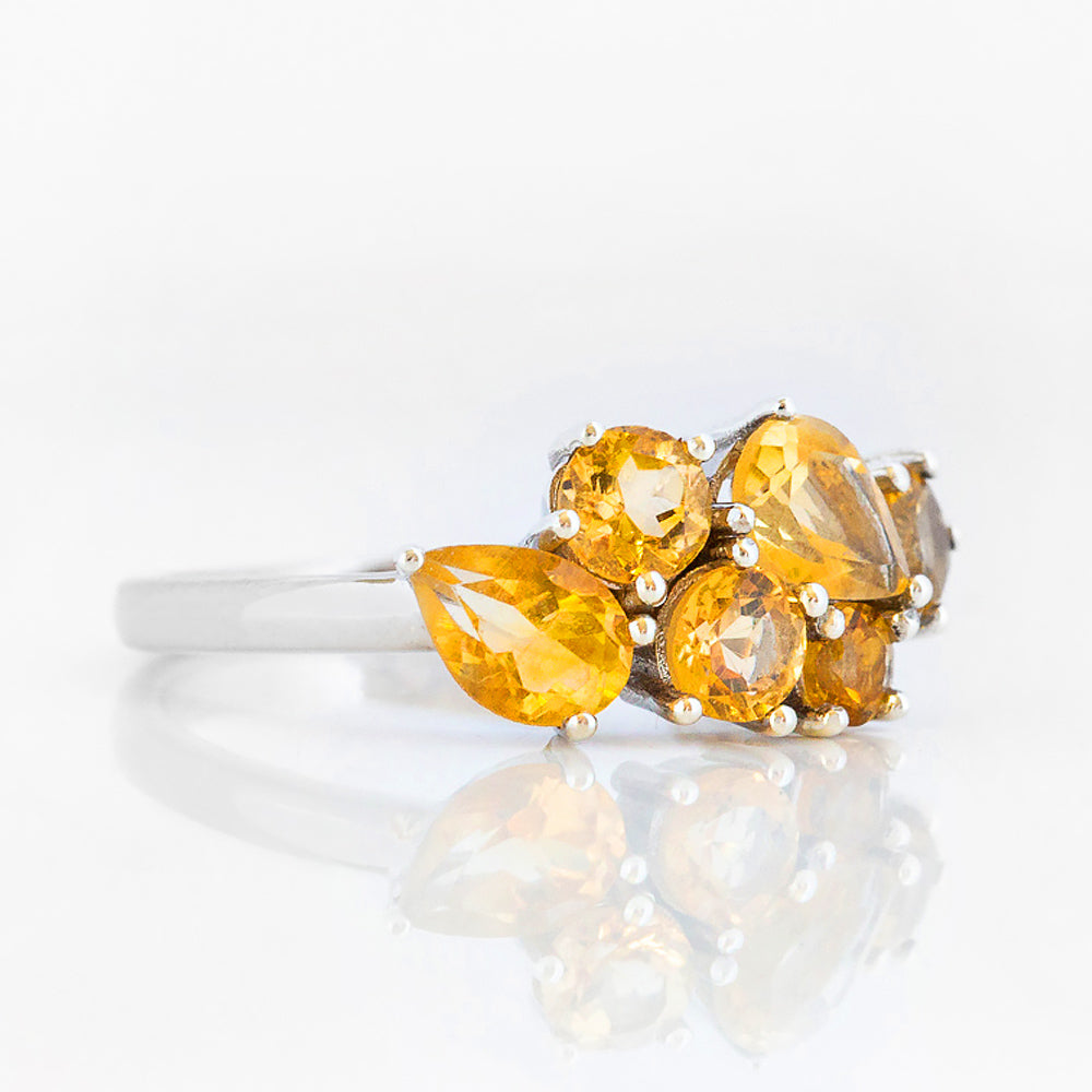The Ena, a Cluster Ring with Citrine