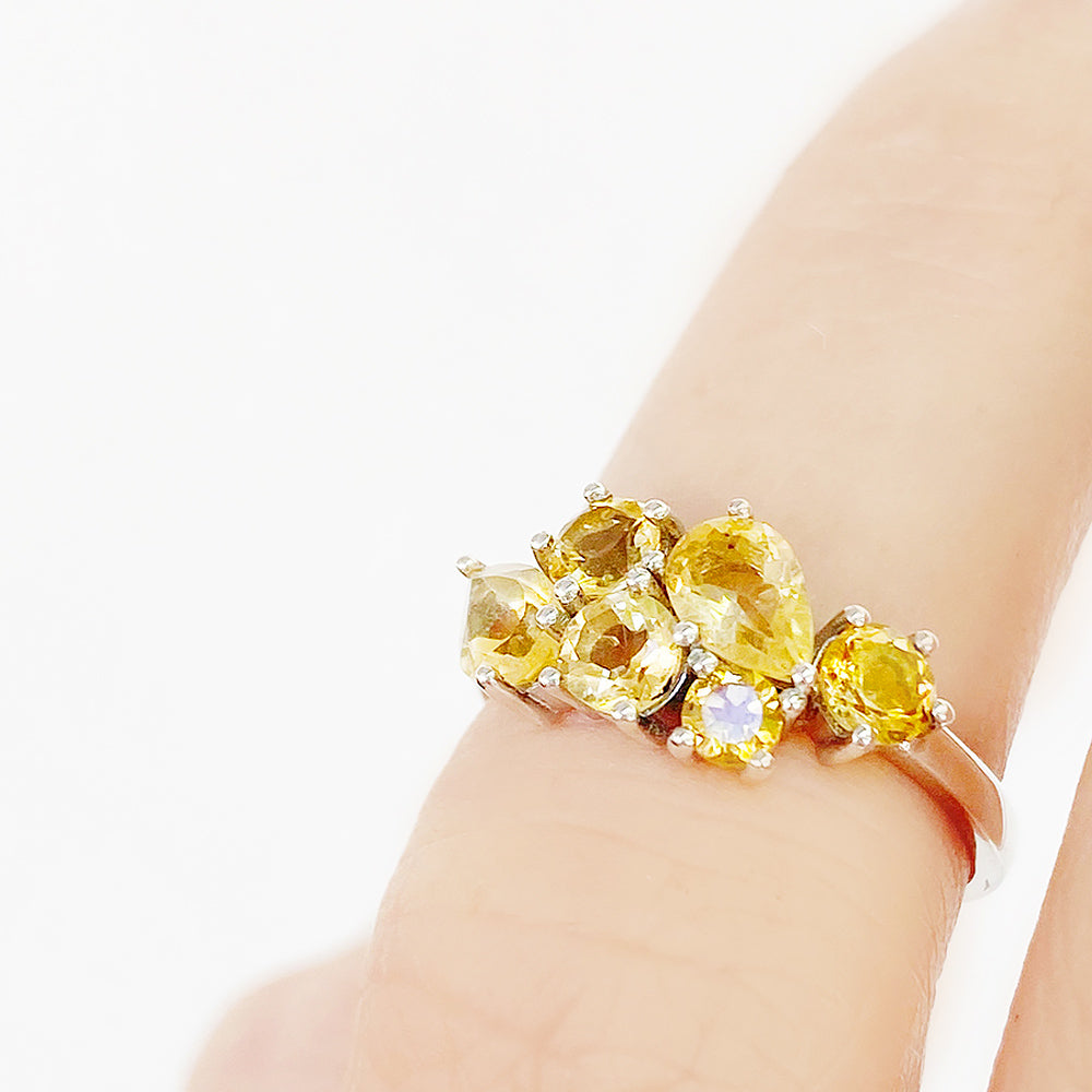 The Ena, a Cluster Ring with Citrine