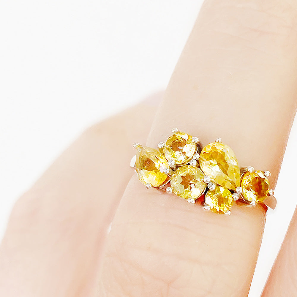 The Ena, a Cluster Ring with Citrine