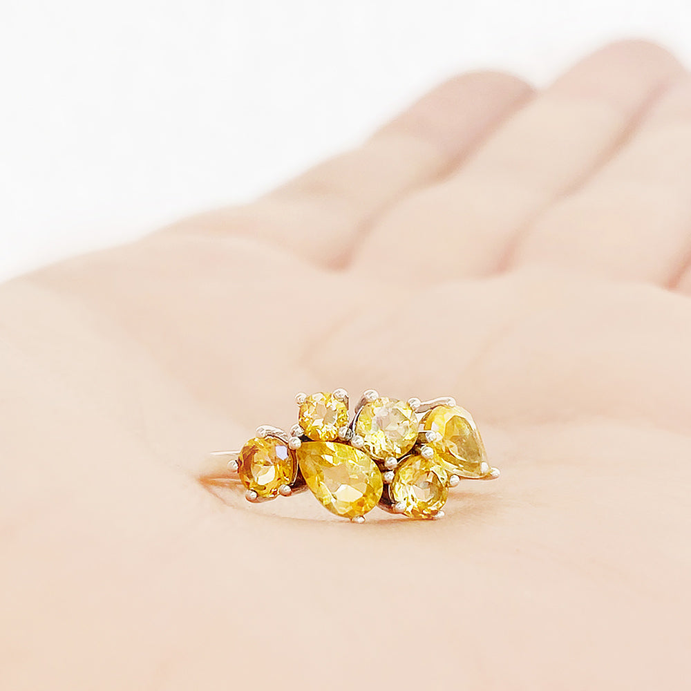 The Ena, a Cluster Ring with Citrine