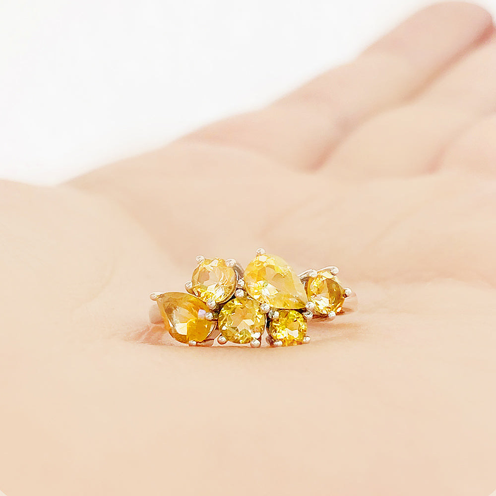 The Ena, a Cluster Ring with Citrine