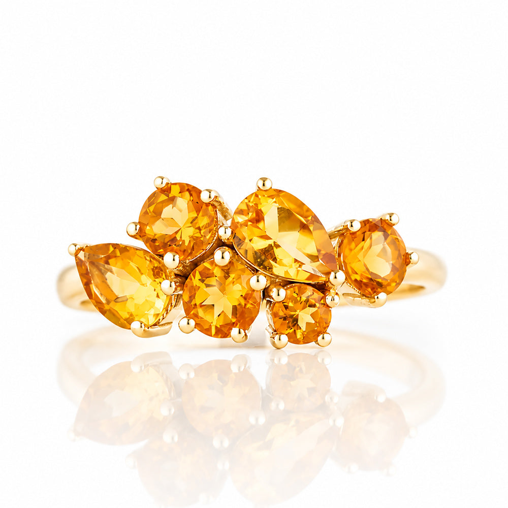 The Ena, a Cluster Ring with Citrine - Victoria's Jewellery