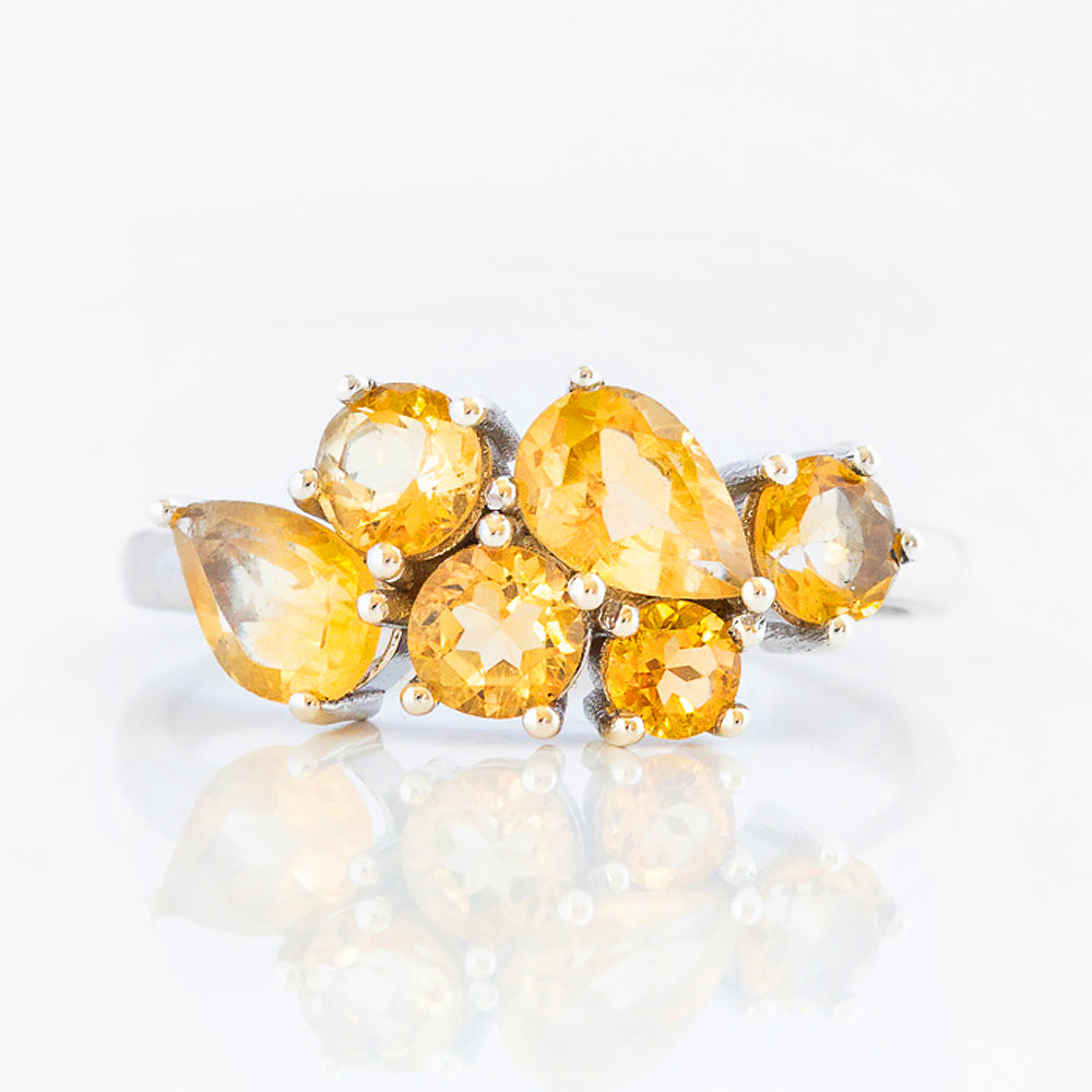 The Ena, a Cluster Ring with Citrine