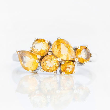 The Ena, a Cluster Ring with Citrine