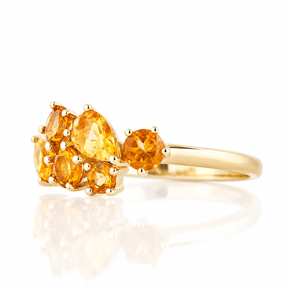 The Ena, a Cluster Ring with Citrine - Victoria's Jewellery
