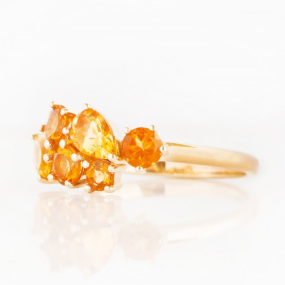 The Ena, a Cluster Ring with Citrine