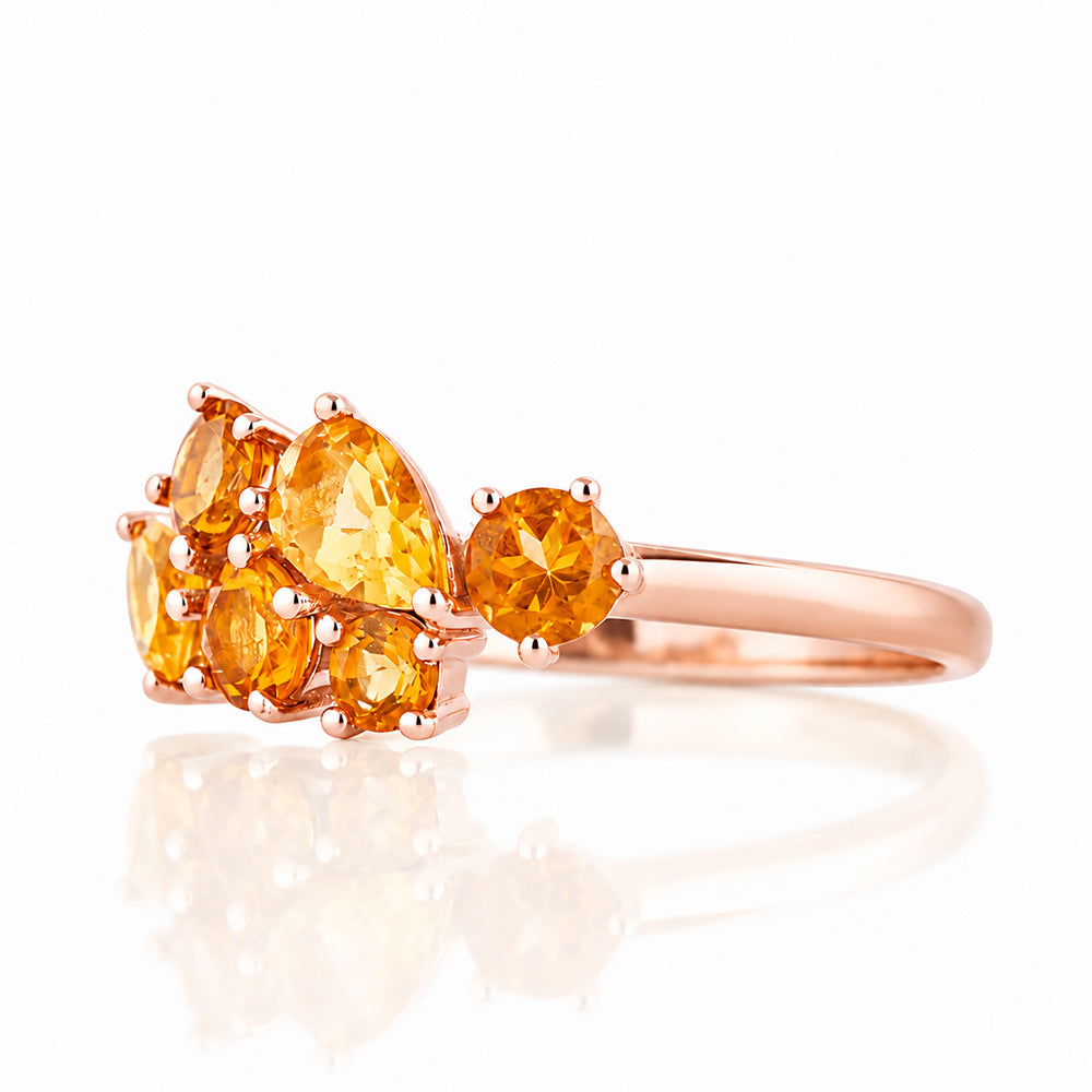 The Ena, a Cluster Ring with Citrine - Victoria's Jewellery