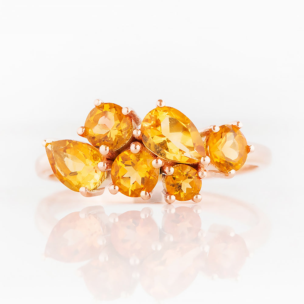 The Ena, a Cluster Ring with Citrine