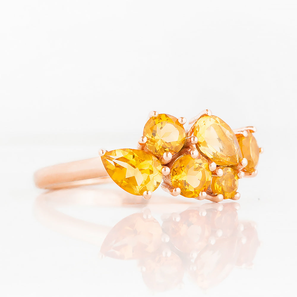 The Ena, a Cluster Ring with Citrine