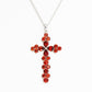 The Garnet Cross Pendant in Sterling Silver - Victoria's Jewellery