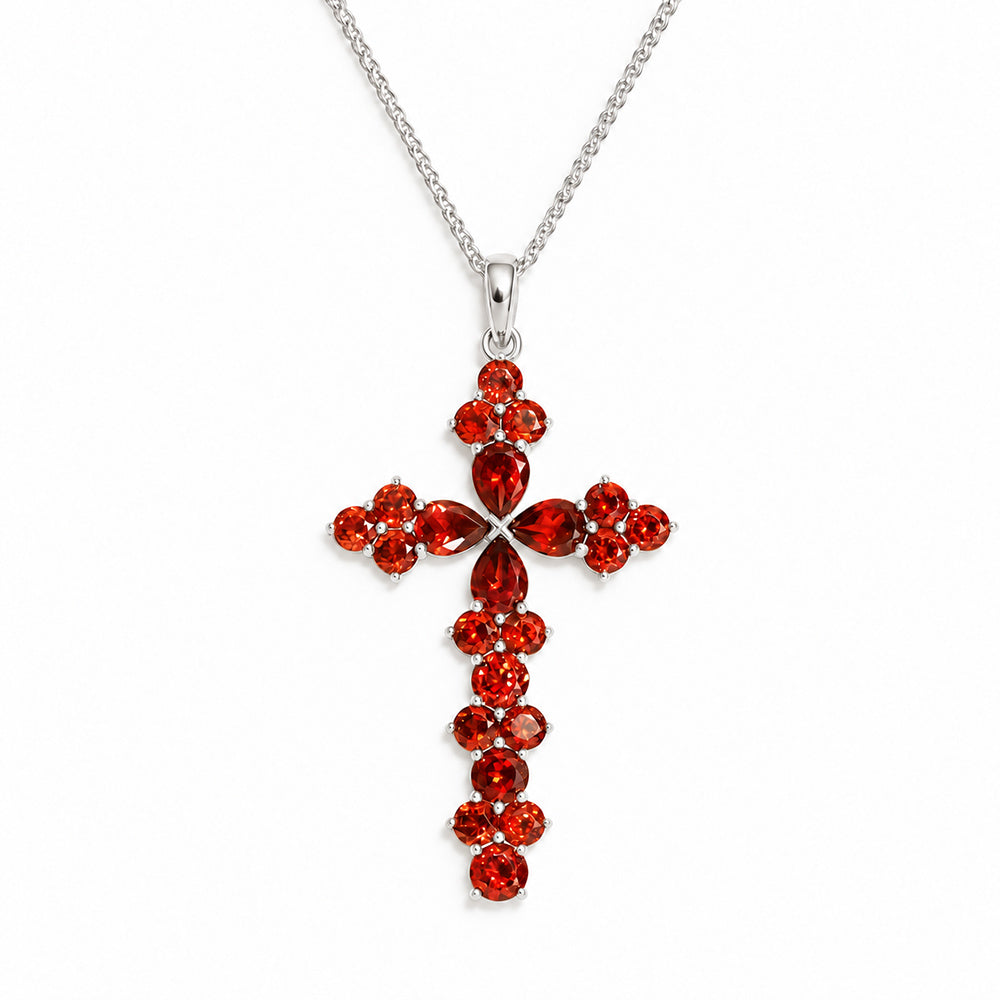 The Garnet Cross Necklace