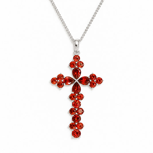 The Garnet Cross Necklace