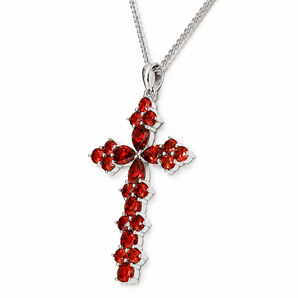 The Garnet Cross Necklace