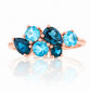 Ena, London and Swiss Blue Topaz Cluster Ring