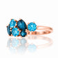 Ena, London and Swiss Blue Topaz Cluster Ring