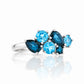 Ena, London and Swiss Blue Topaz Cluster Ring