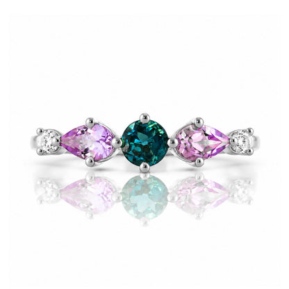Rina, Topaz, Amethyst and Lab Diamond Ring - Victoria's Jewellery