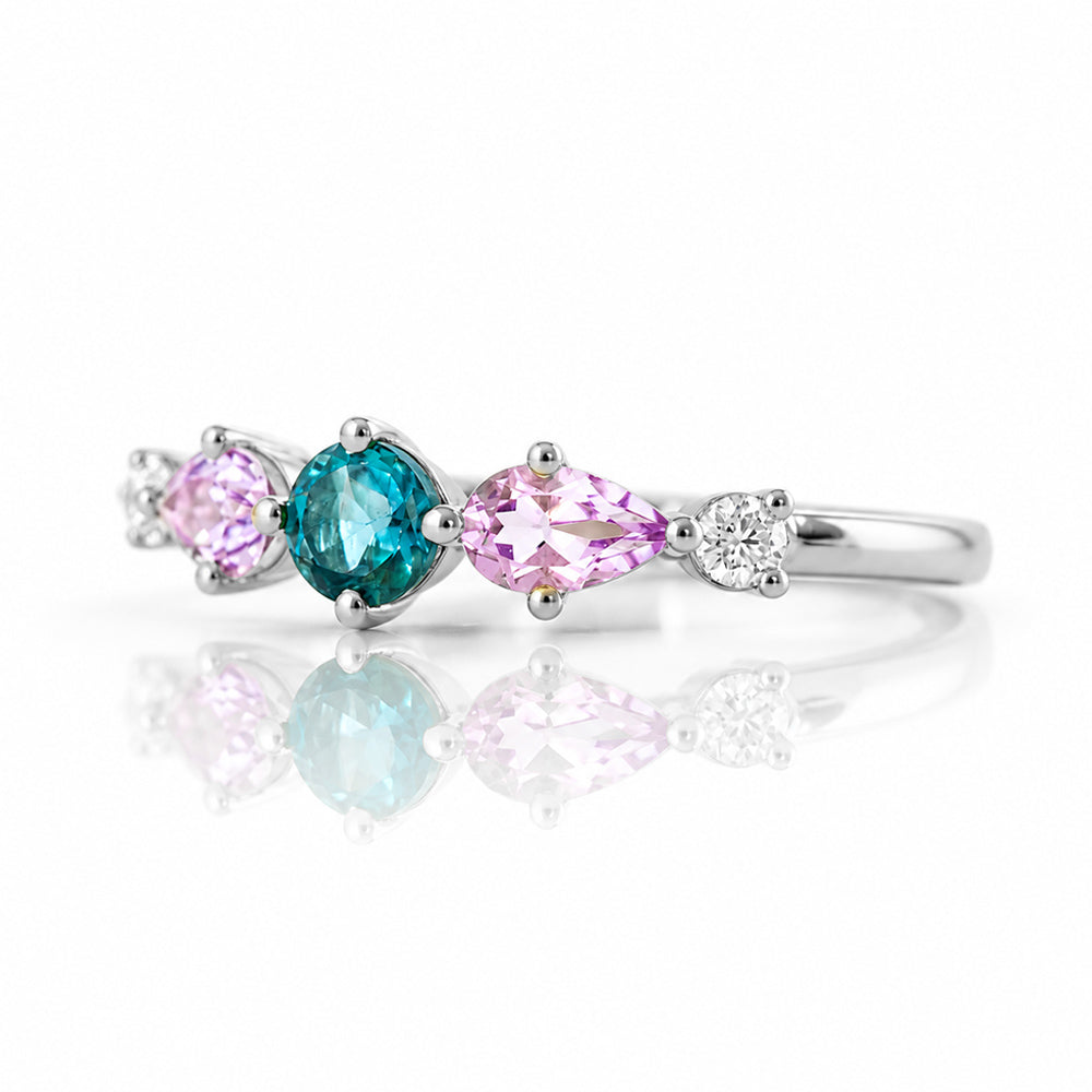 Rina, Topaz, Amethyst and Lab Diamond Ring - Victoria's Jewellery