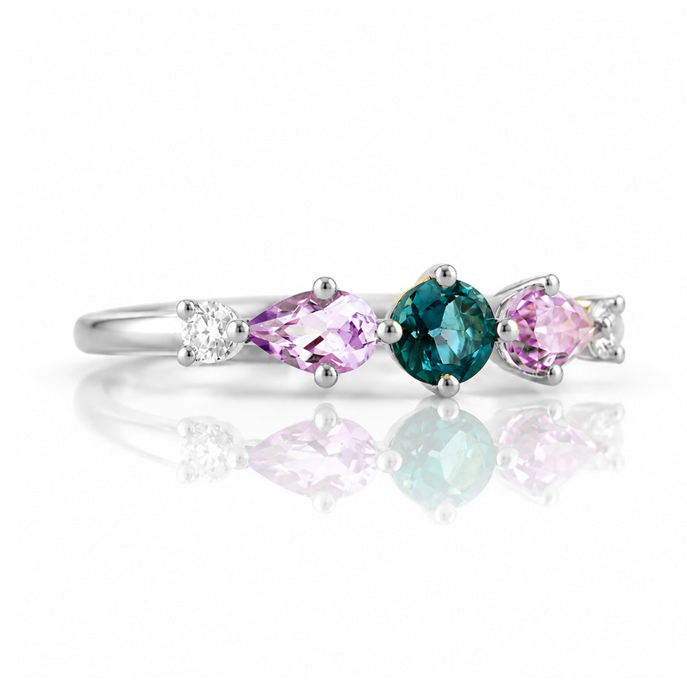 Rina, Topaz, Amethyst and Lab Diamond Ring - Victoria's Jewellery