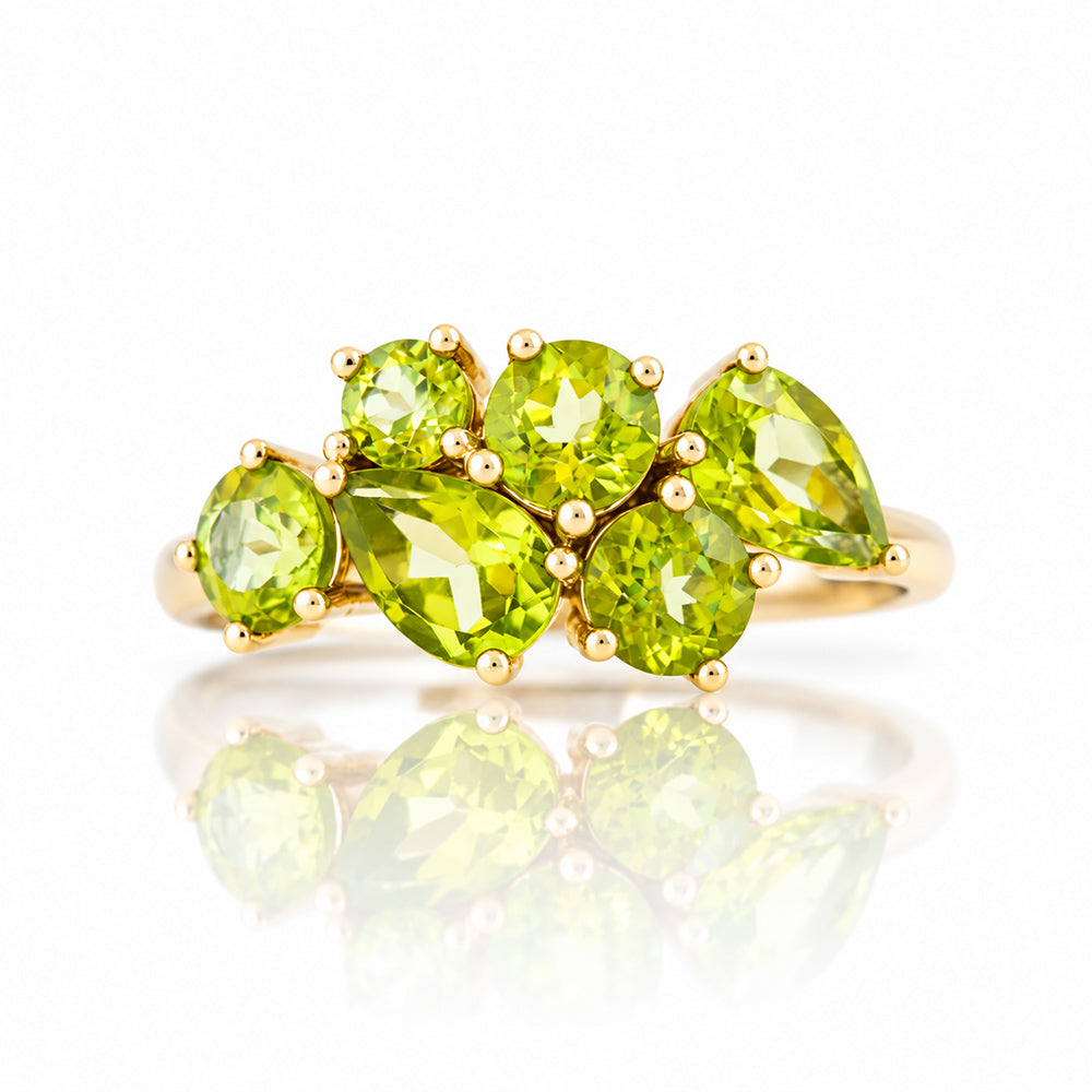 Ena, Peridot Cluster Ring - Victoria's Jewellery