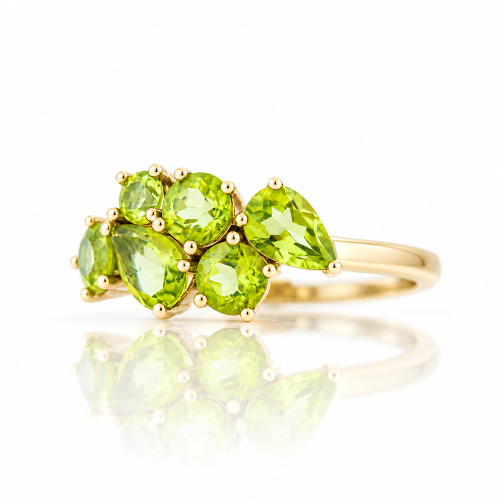 Ena, Peridot Cluster Ring - Victoria's Jewellery