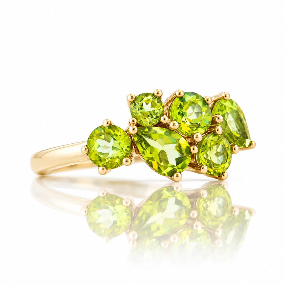 Ena, Peridot Cluster Ring - Victoria's Jewellery