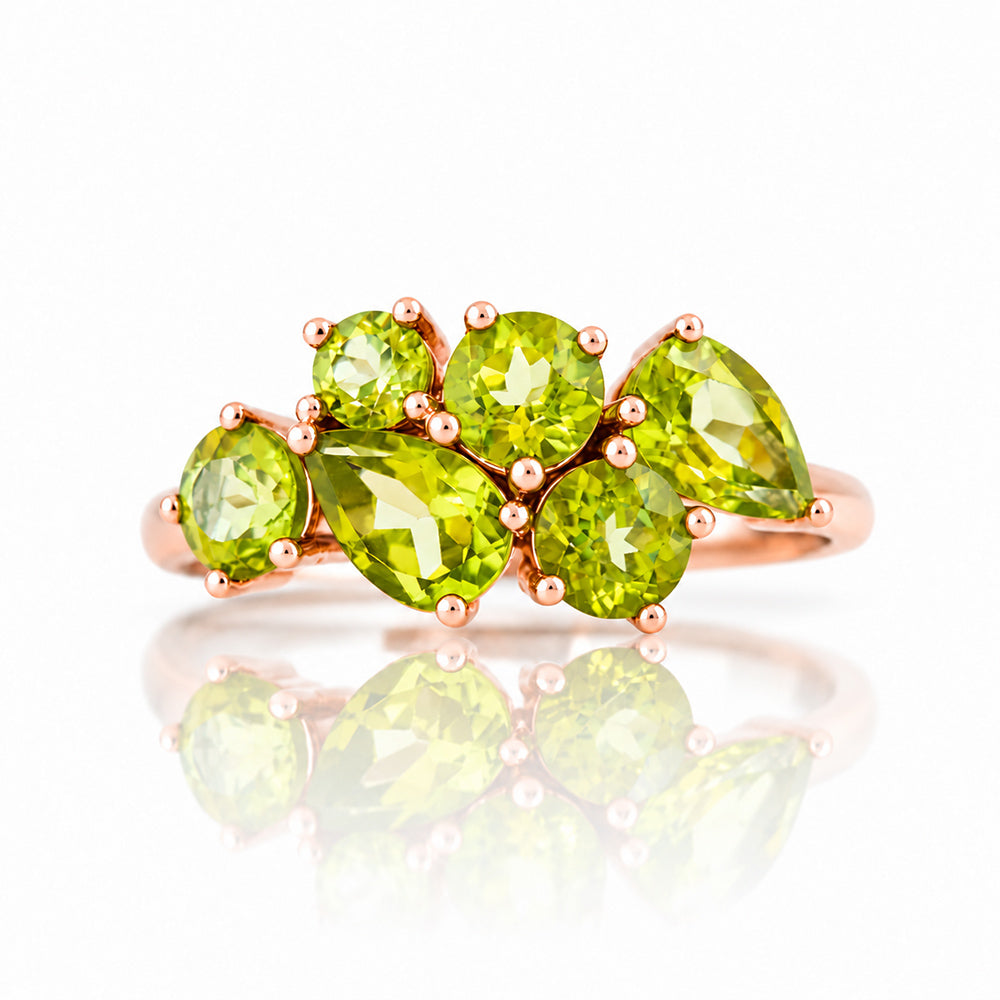 Ena, Peridot Cluster Ring - Victoria's Jewellery