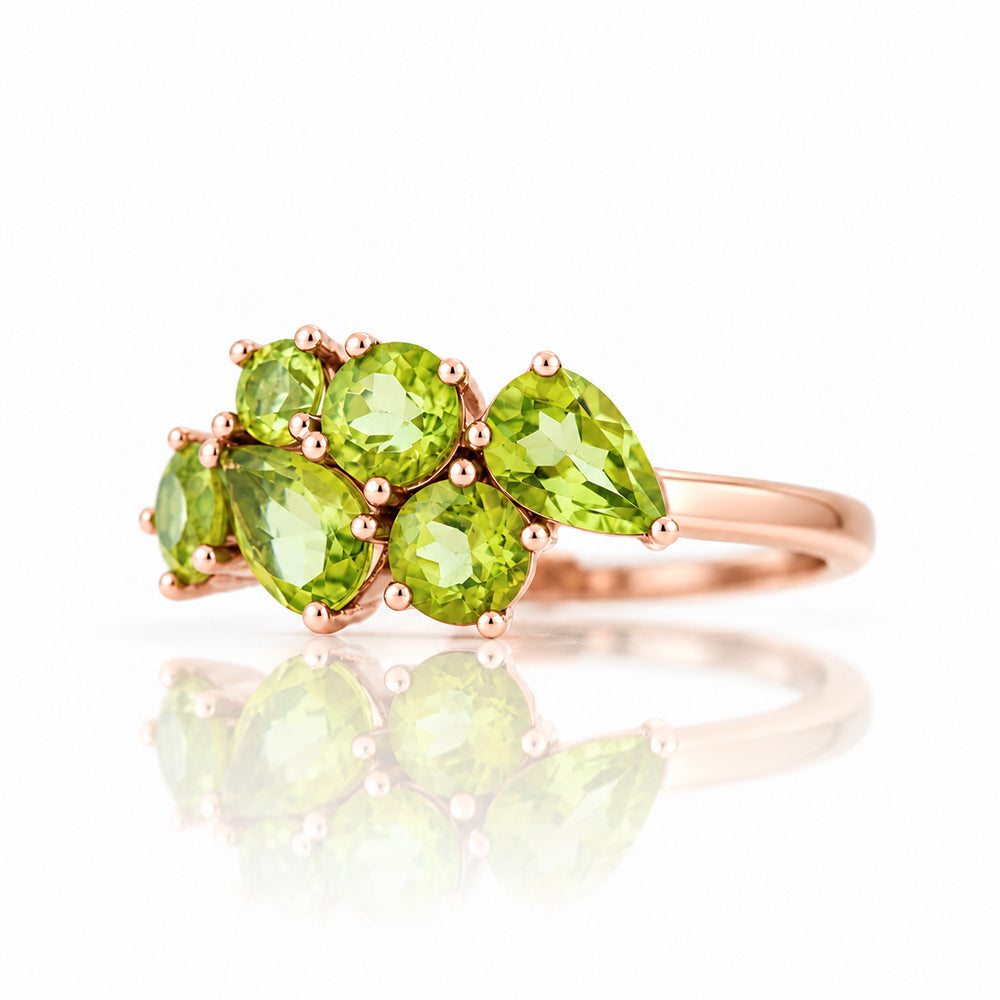 Ena, Peridot Cluster Ring - Victoria's Jewellery