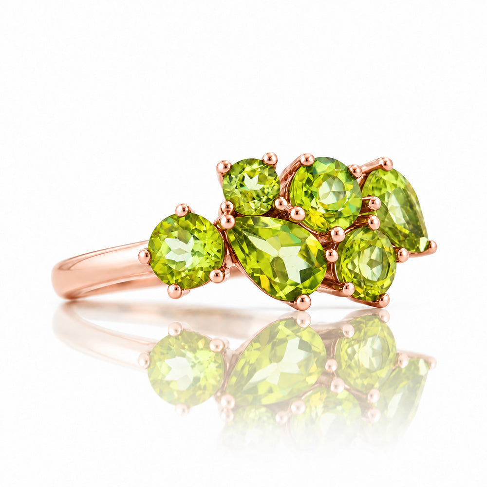 Ena, Peridot Cluster Ring - Victoria's Jewellery