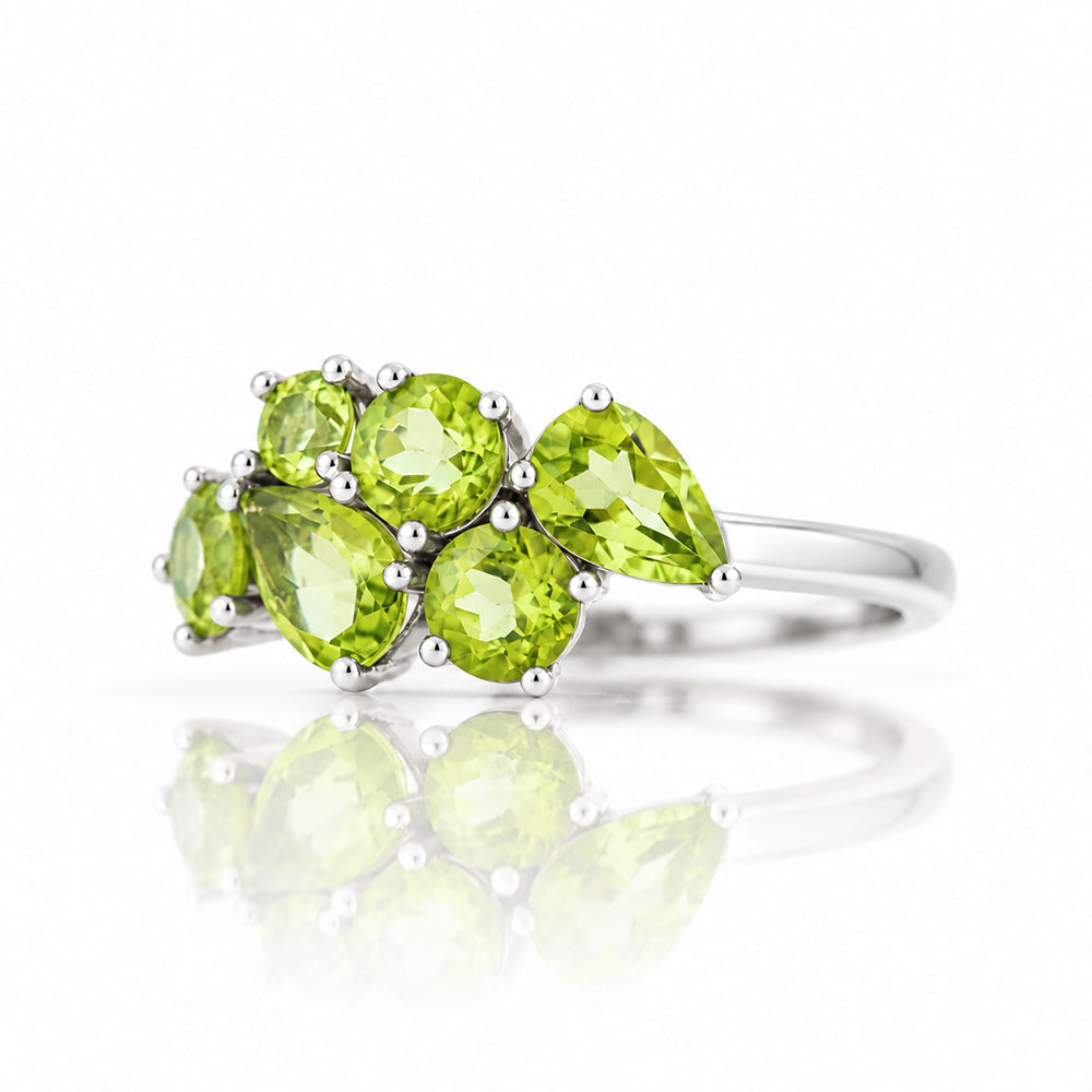 Ena, Peridot Cluster Ring - Victoria's Jewellery