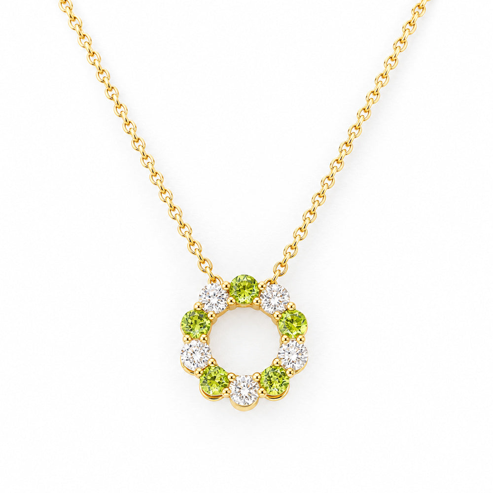 Circle of Life Necklace - Diamond and Peridot