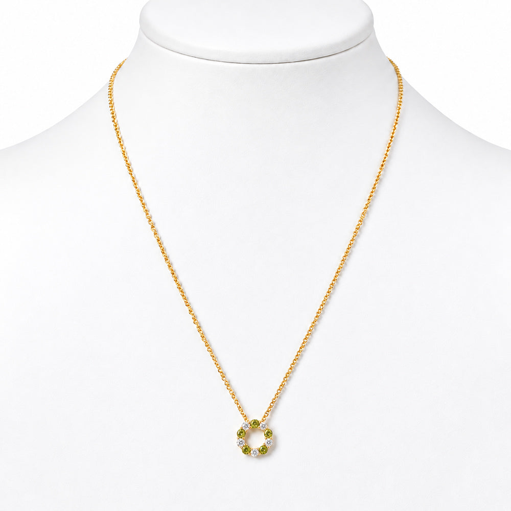 Circle of Life Necklace - Diamond and Peridot