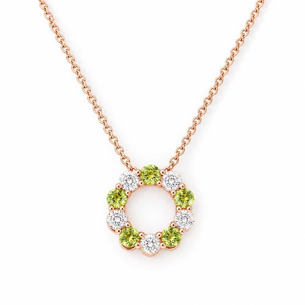 Circle of Life Necklace - Diamond and Peridot