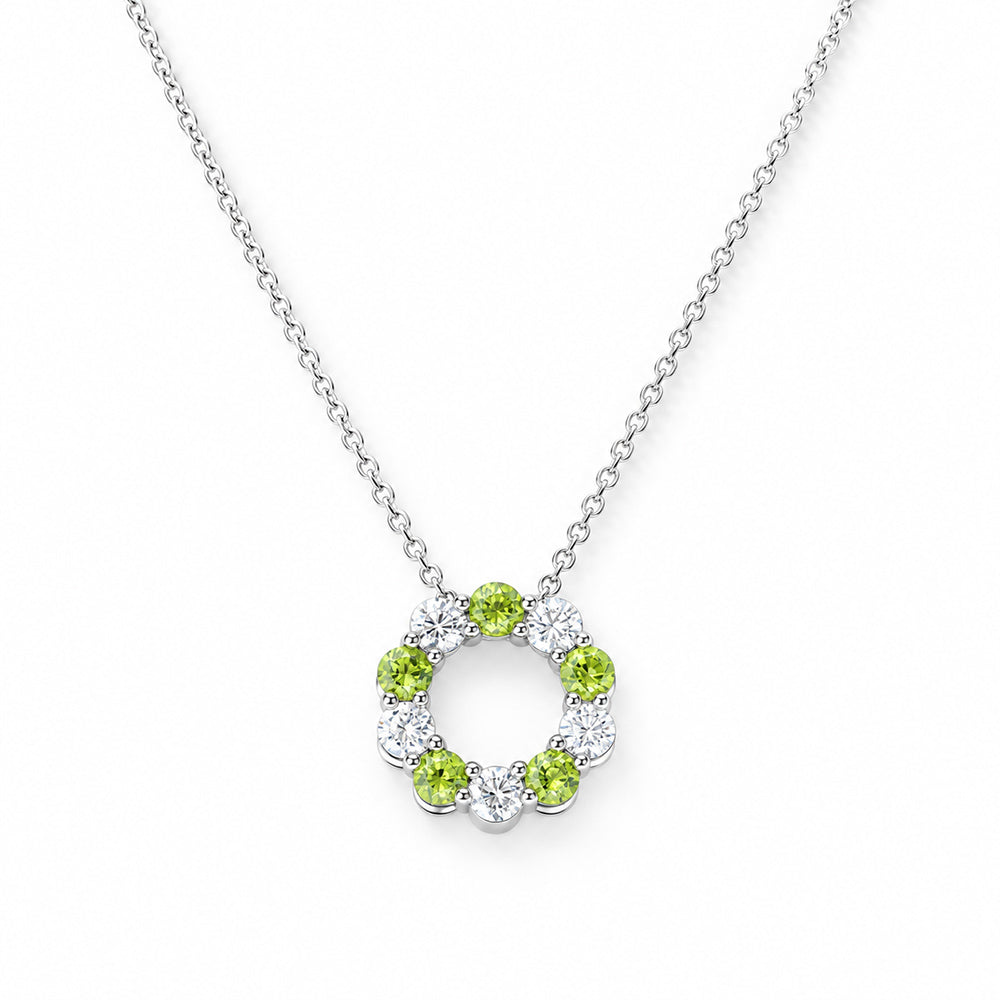 Circle of Life Necklace - Diamond and Peridot