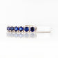 Emma, Lab Grown Blue Sapphire Half Eternity Ring - 2mm