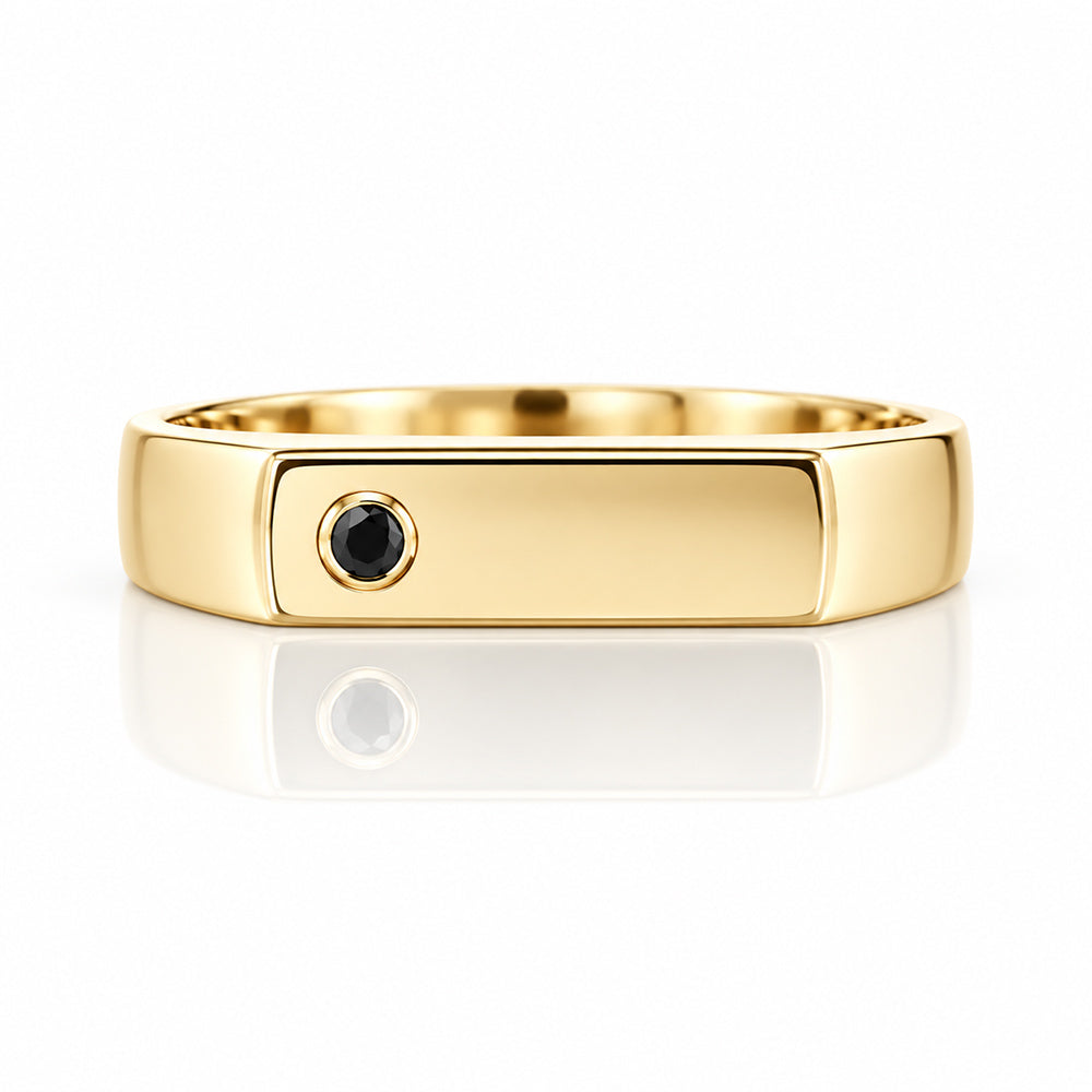 Logan, a Black Diamond Signet Ring - Victoria's Jewellery