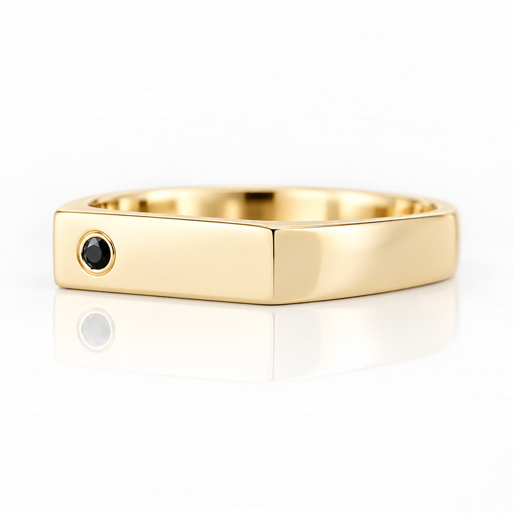 Logan, a Black Diamond Signet Ring - Victoria's Jewellery