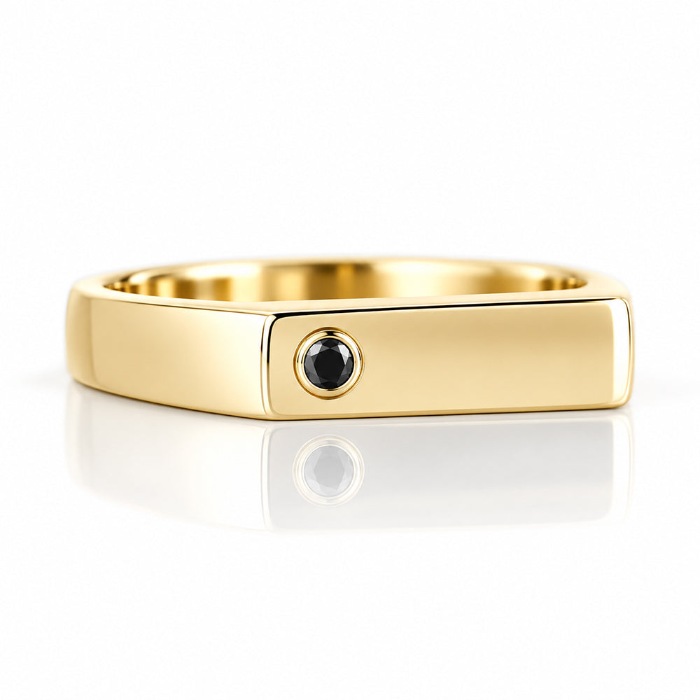 Logan, a Black Diamond Signet Ring - Victoria's Jewellery